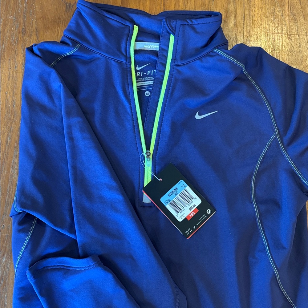 NWT Nike Running Dri-FIT Purple Quarted Zip pull over size Medium
